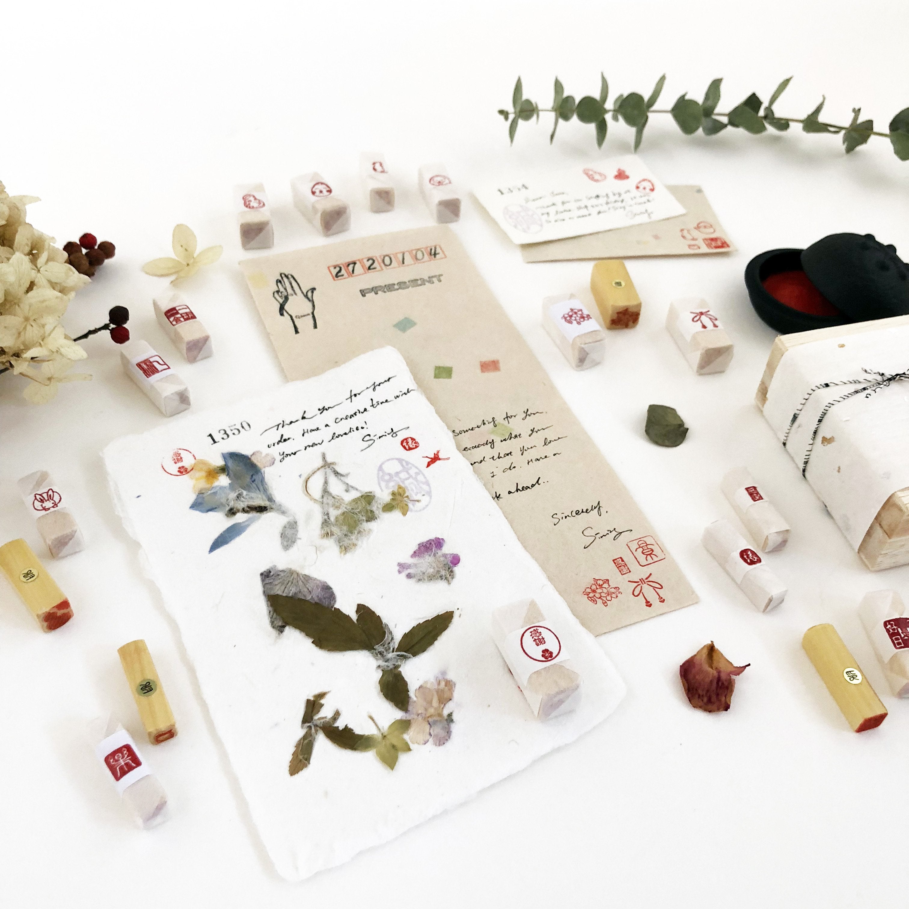 KYUKANDO Yura-No-In Wooden Stamp - Fukuroshiki Gift Box-niconeco zakkaya