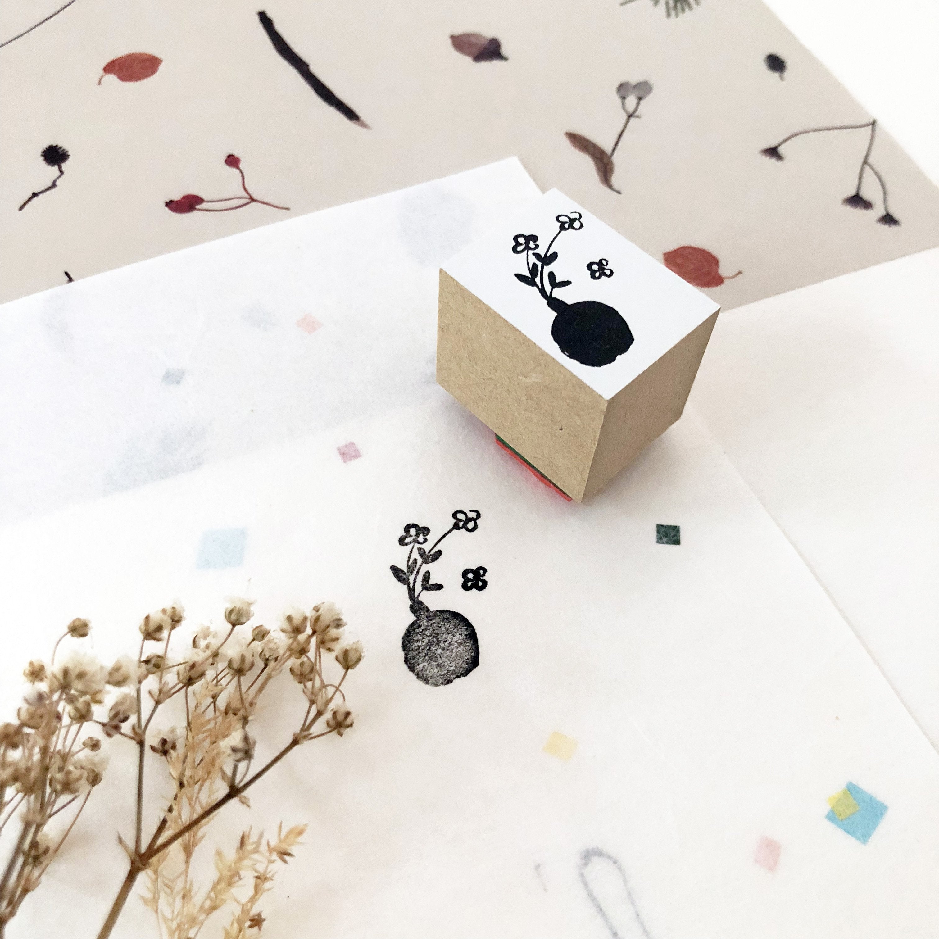niconeco zakkaya x Hiraoka Hitomi Collabration Rubber Stamp - White Flowers-niconeco zakkaya