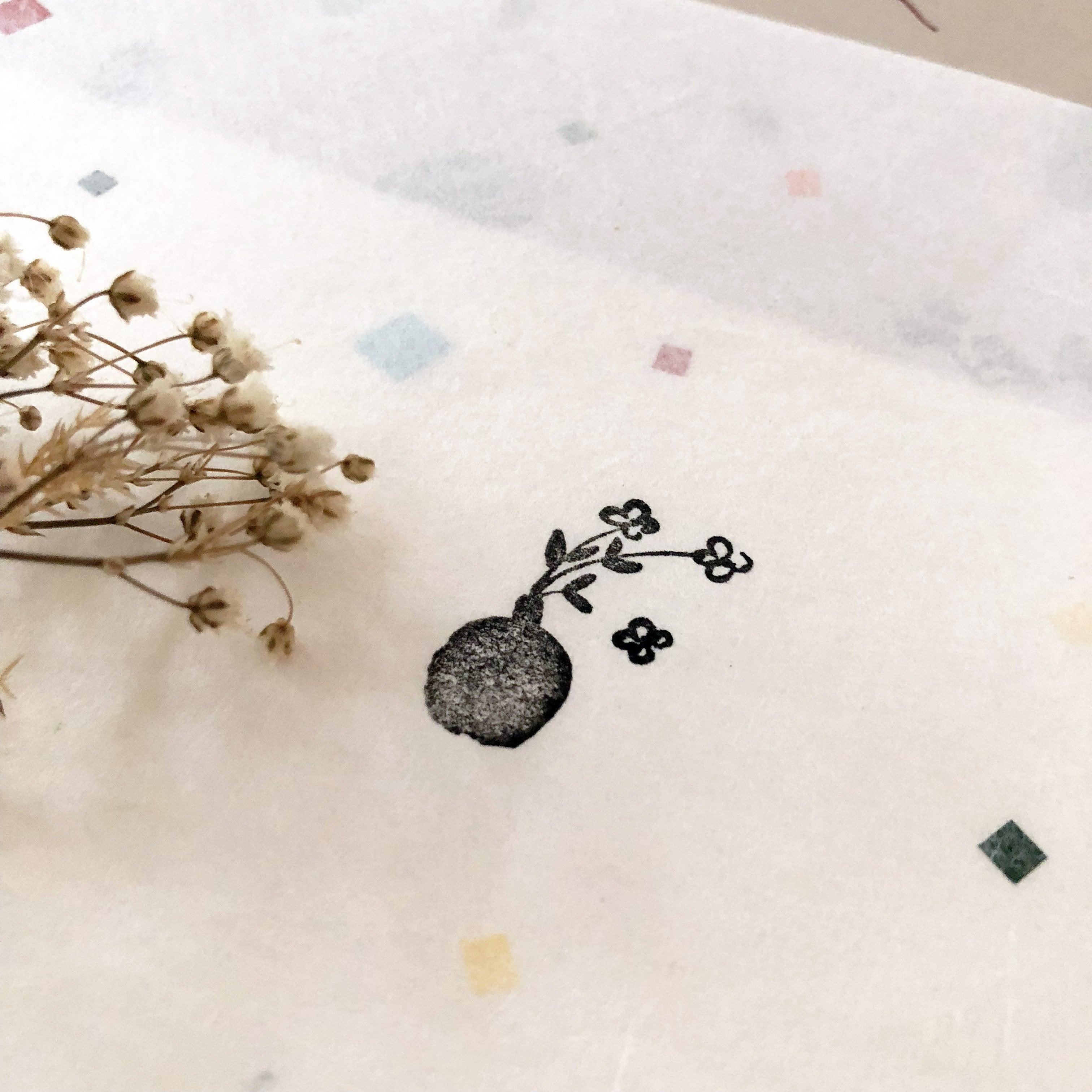niconeco zakkaya x Hiraoka Hitomi Collabration Rubber Stamp - White Flowers-niconeco zakkaya