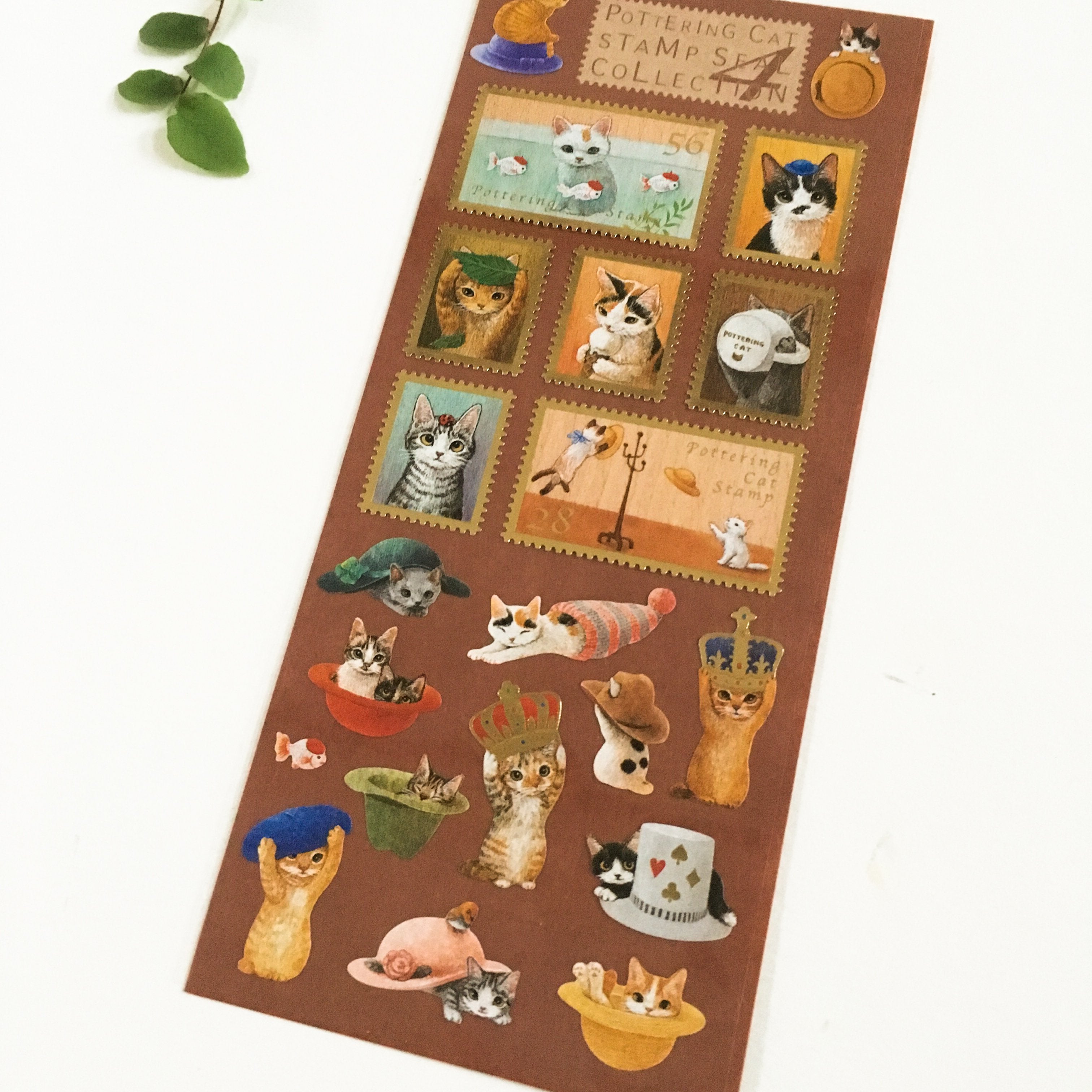 Pottering Cat Stamp Seal Sticker-niconeco zakkaya